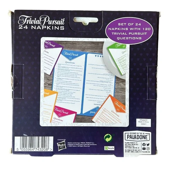 NWT Trivial Pursuit Party Game Napkins - Picture 2 of 2